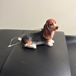 Basset Hound Dog Figurine and Ornament stone resin hand painted